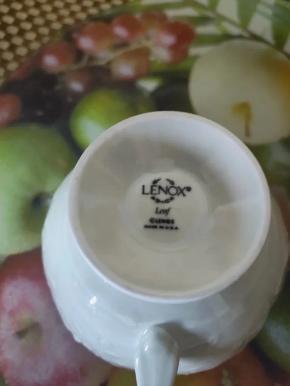 Lenox Butterfly Meadow Leaf Embossed Footed Cup Saucer & Plate Set of 3